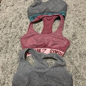 Red gym shark sports bra